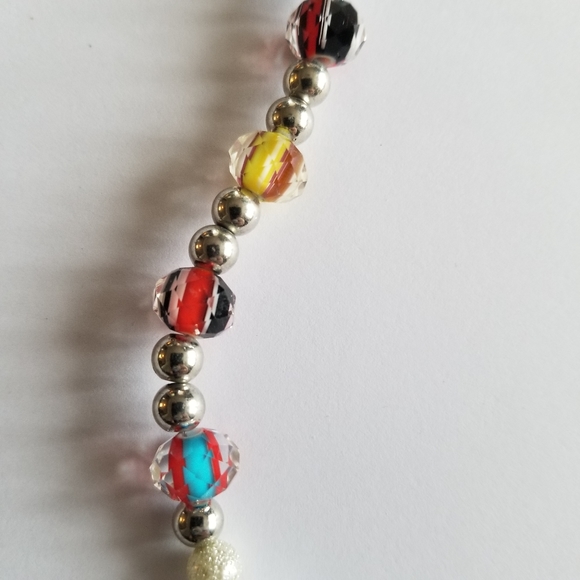 Handmade necklace clear and colorful faceted beads sparkly beaded - Picture 4 of 14